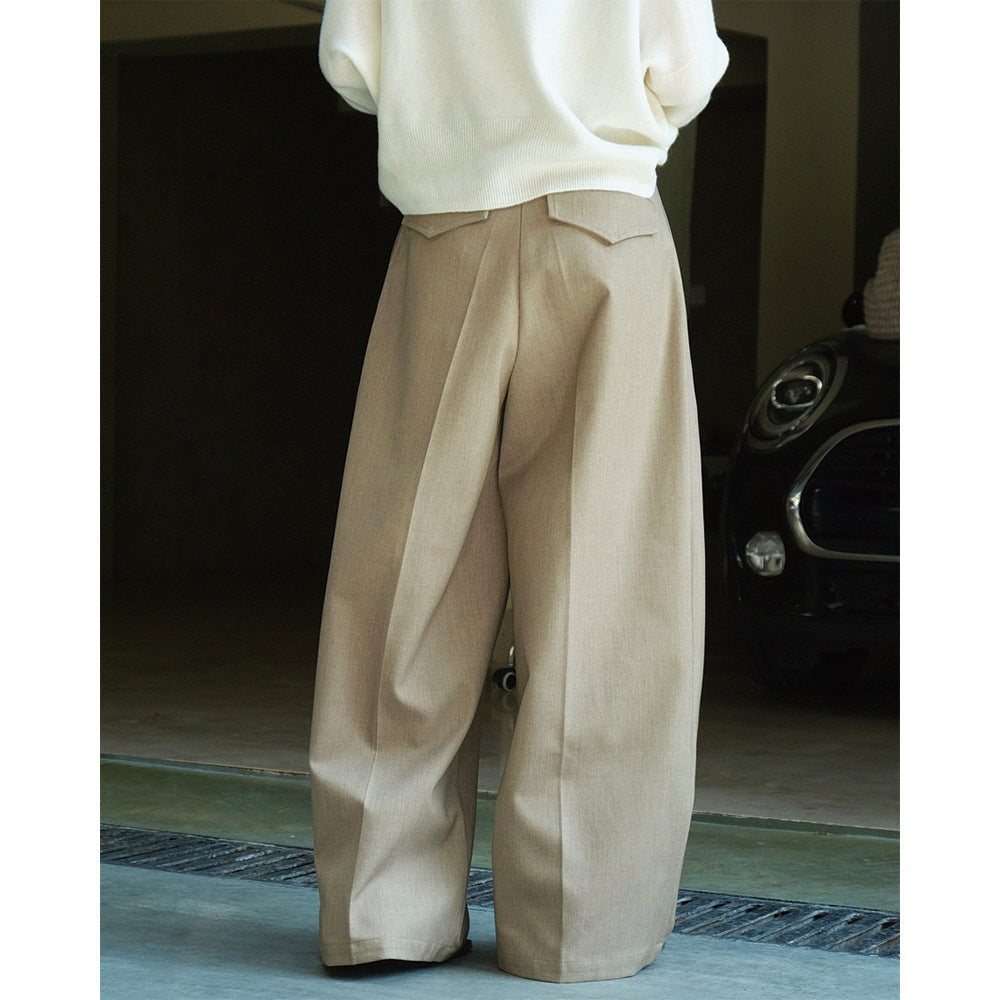 Women’sCasual Style Three-dimensional Pleated Suit Pants - Trousers