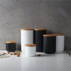 Wooden Lid Sealed Ceramic Storage Jar Kitchen Accessories - Storage Jar
