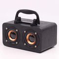 Wooden Wireless Bluetooth Speaker Portable Outdoor Speaker - Black wood grain / USB - Bluetooth speaker