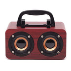 Wooden Wireless Bluetooth Speaker Portable Outdoor Speaker - Red wood grain / USB - Bluetooth speaker