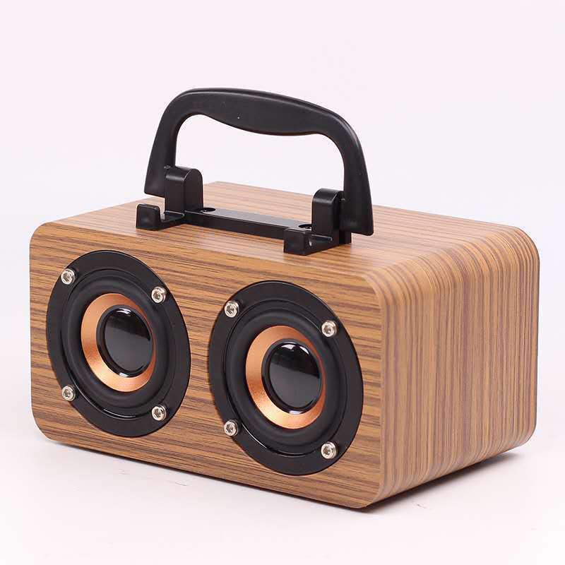 Wooden Wireless Bluetooth Speaker Portable Outdoor Speaker - Yellow wood grain / USB - Bluetooth speaker