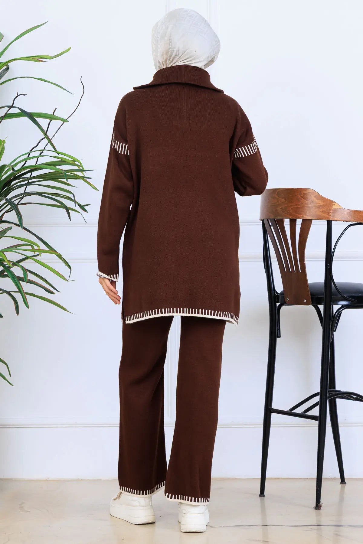 Mec Zippered Collar Knitwear Suit