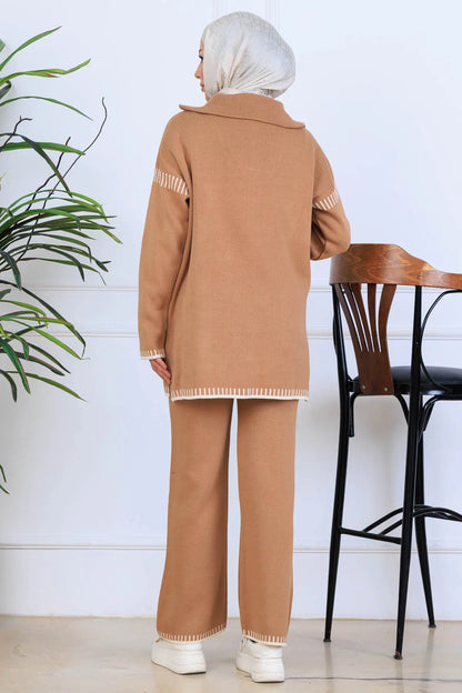 Mec Zippered Collar Knitwear Suit