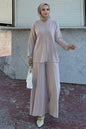 Zippered Two Piece Suit | Beige – NEOMODEST product image 1