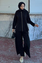 Zippered Two Piece Suit | Black – NEOMODEST product image 1